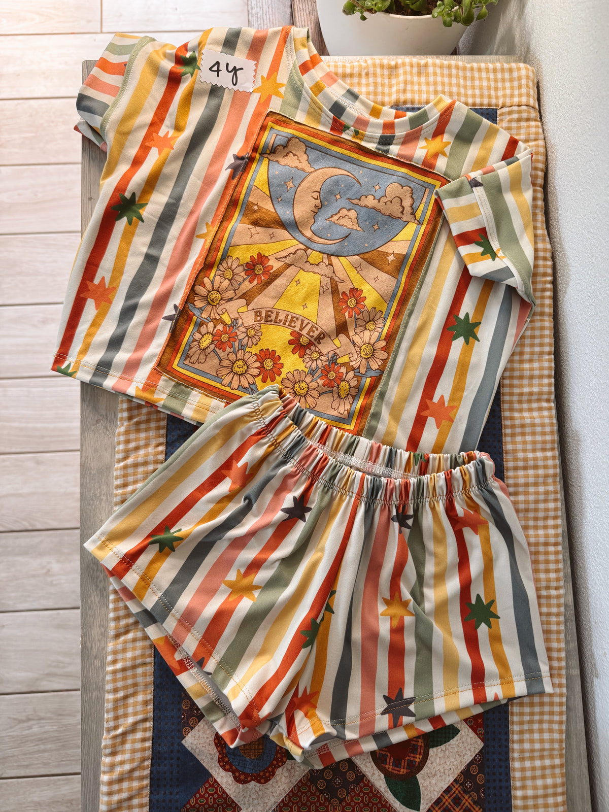 Upcycled Boxy Tee & Breezy Short Set 4y