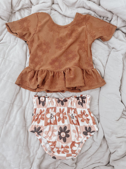 9-12 Midi Peplum & Bloomer set