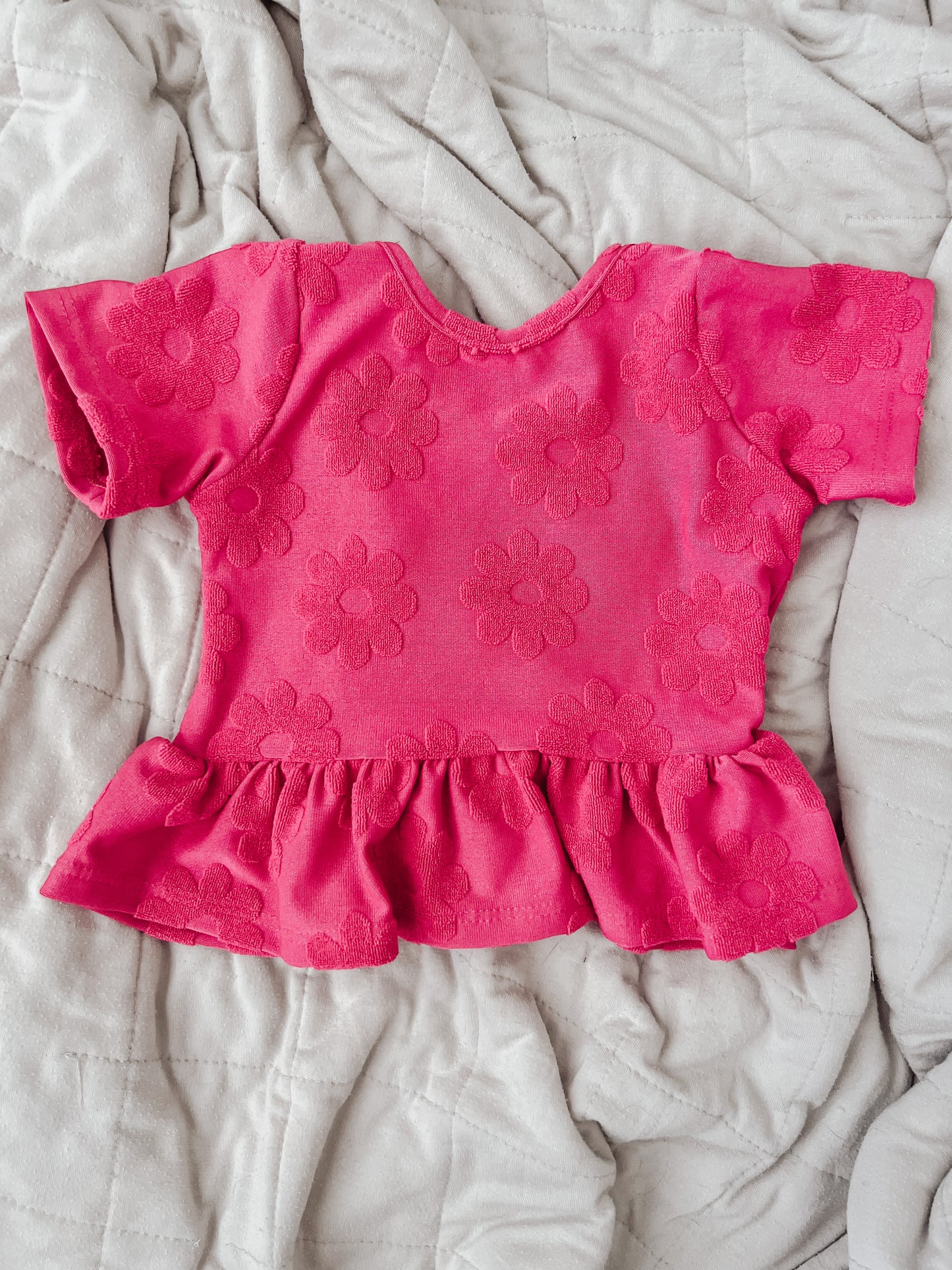 18-24 Pink Floral Midi Peplum
