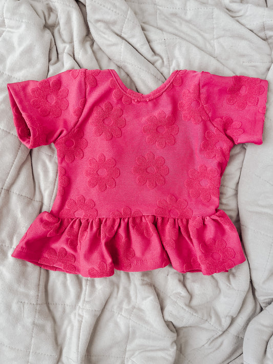 18-24 Pink Floral Midi Peplum