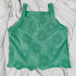 9-12 Green Floral Cami With Lettuce Hem