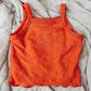 9-12 Orange Floral Cami With Lettuce Hem
