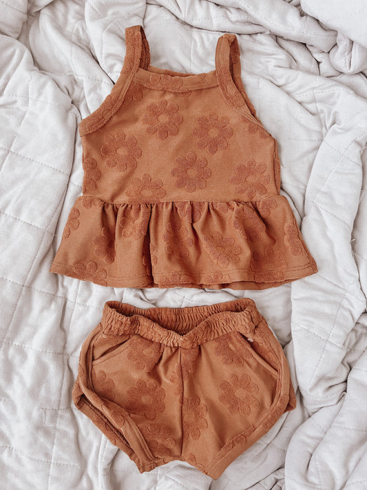 9-12 Summer Cami Peplum & Retro Shortie Set