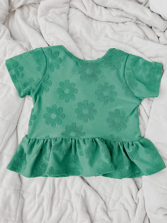 2T Green Floral Midi Peplum