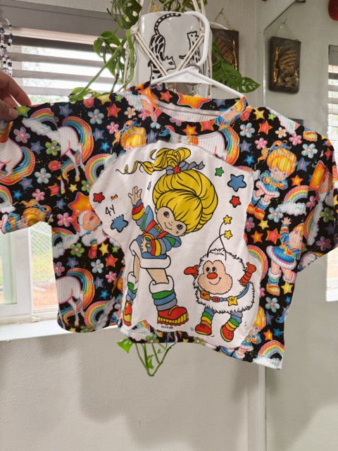 Rainbow Girl Upcycle Oversized Tee & Breezy Set 4y