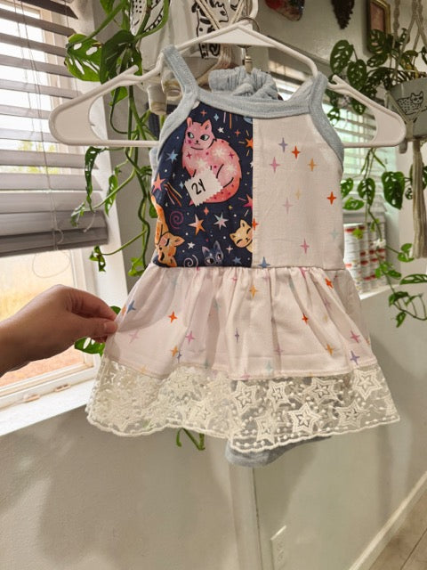 Color Block Cami Peplum With Mystical Touch & Genie Pants 2t
