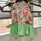 Color Block Cami Peplum With Breezy Shorts 3y
