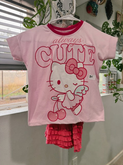 Cutie Kitty Boxy Tee and Genie Pants 3y